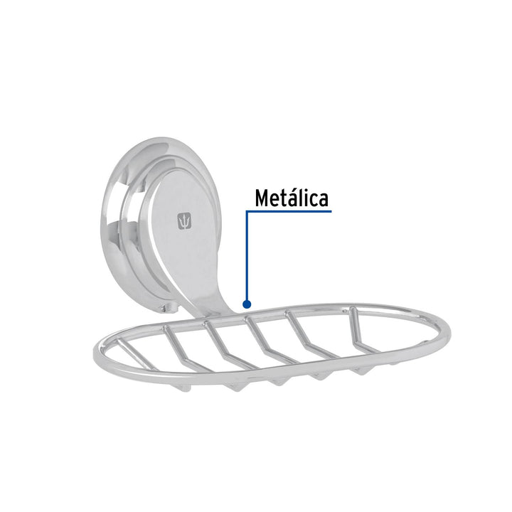 Jabonera metálica cromo, Foset Aqua - Mundo Tool 