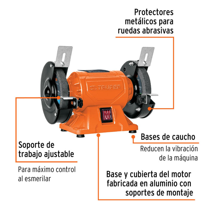 Esmeril de banco de 5" de 1/4 HP, Truper - Mundo Tool 