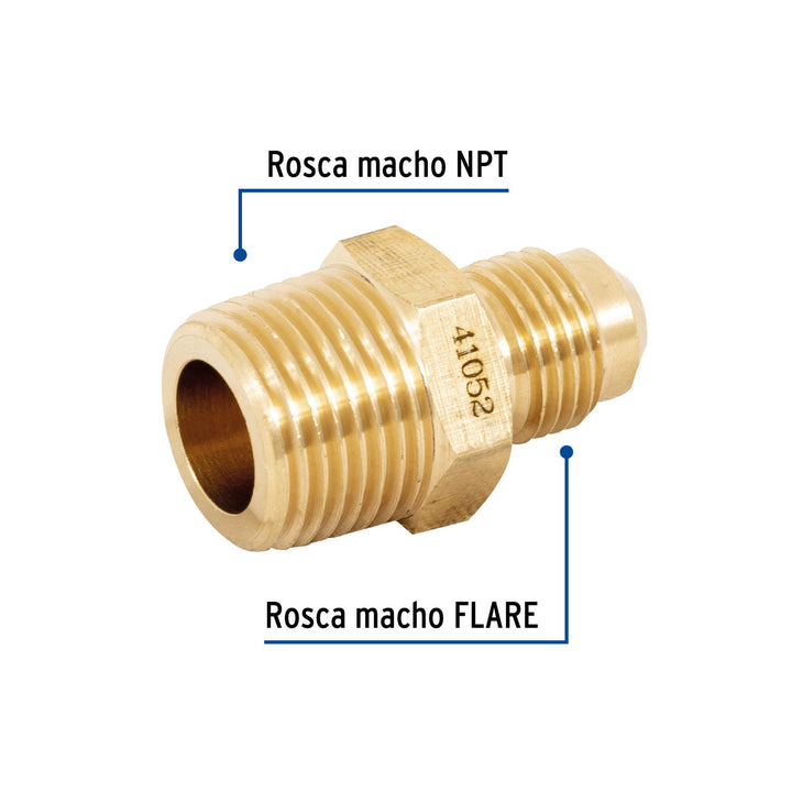 Niple Terminal De Latón 5/16' X 3/8' Foset - Mundo Tool 