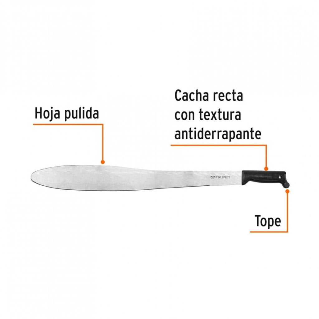 Machete Tipo Caguayana 24' Cacha Negra Inyect Truper - Mundo Tool 