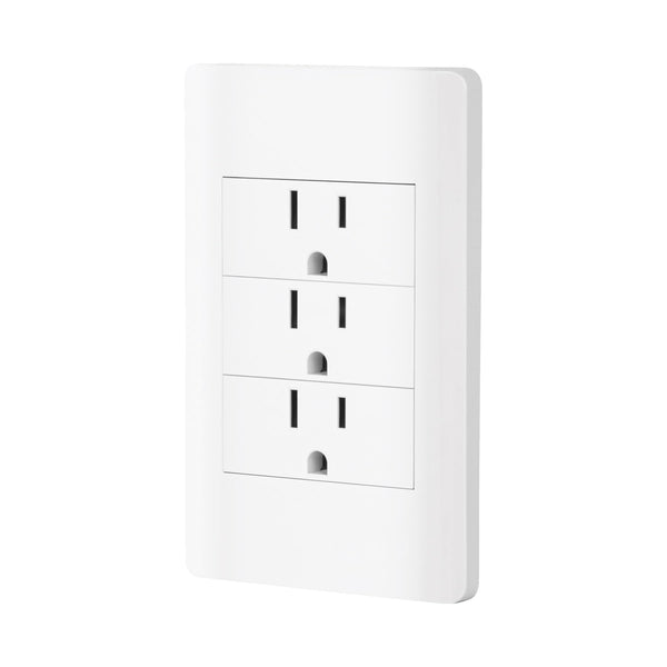 Volteck PA-COTR-LB, Placa armada blanca 3 contactos 2 polos + tierra línea Lisboa - Mundo Tool 