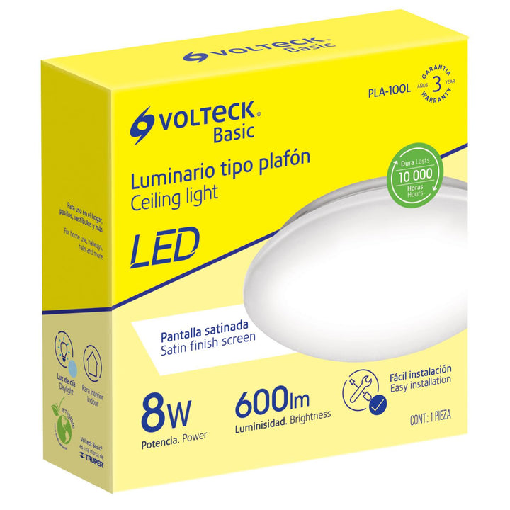 Plafón Redondo 5w 6500k Led Volteck - Mundo Tool 