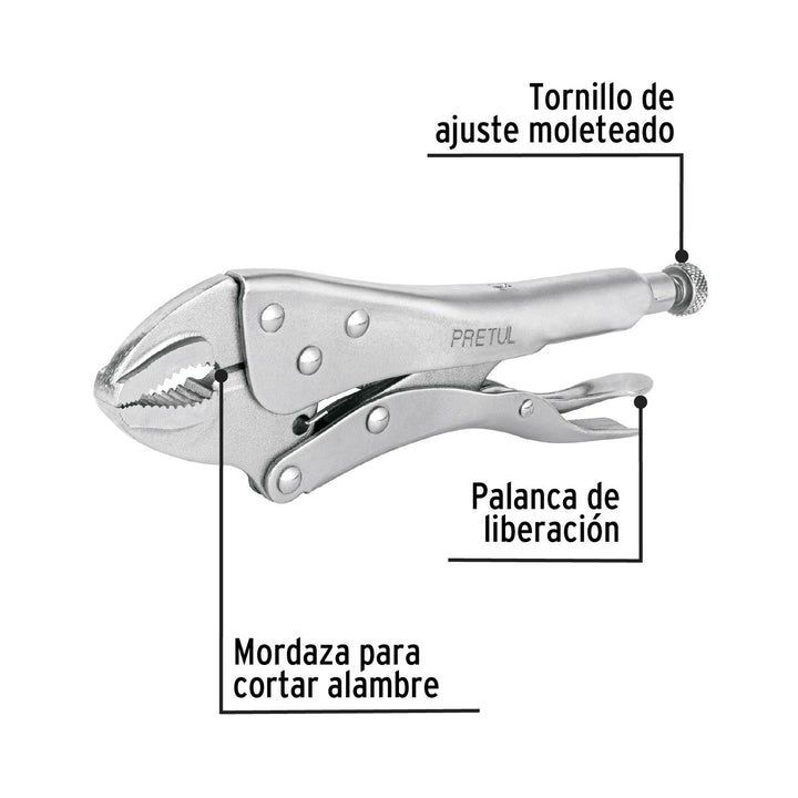 Pinza de presión 10' mordaza curva, a granel, Pretul - Mundo Tool 