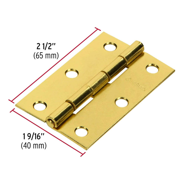 Bisagra Rectangular 2-1/2' Acero Latón Hermex - Mundo Tool 