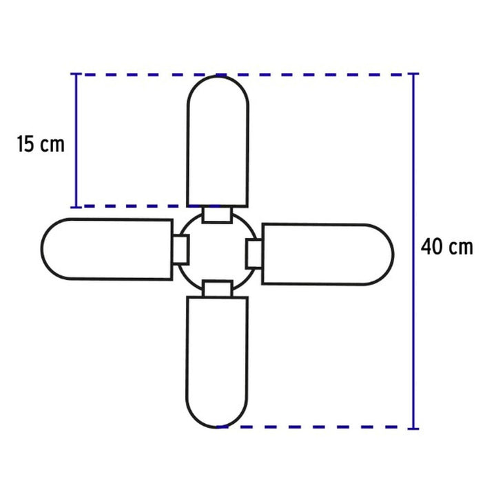 Lámpara LED 32W tipo ventilador, 4 aspas ajustables, Volteck - Mundo Tool 