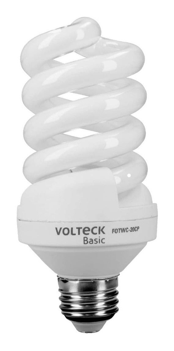 Lámpara Espiral T4 20 W Luz Cálida En Caja, Volteck - Mundo Tool 