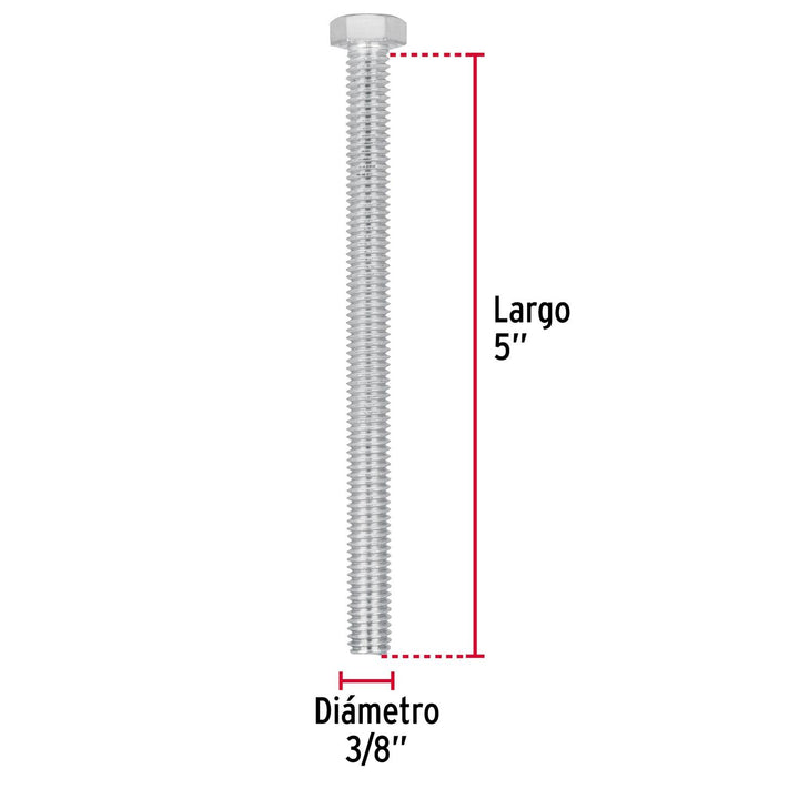 Tornillo tipo máquina, 3/8 x 5', bolsa con 15 pzas Fiero - Mundo Tool 