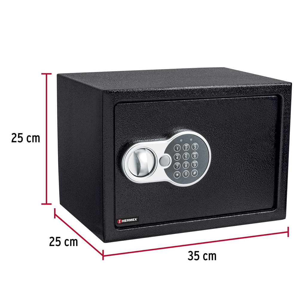Caja De Seguridad Electrónica 35 Cm 21 Litros Hermex