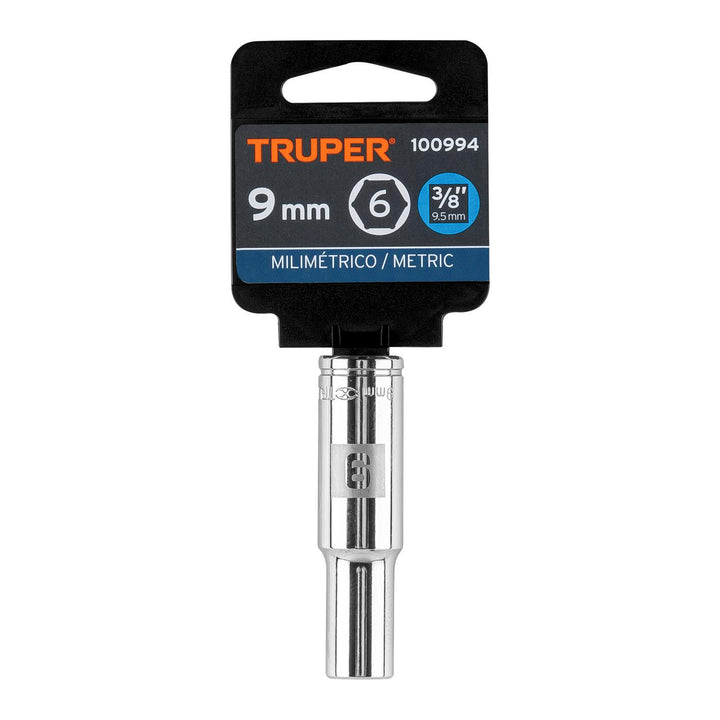 Dado largo de 9 mm, 6 puntas, cuadro 3/8", Truper - Mundo Tool 