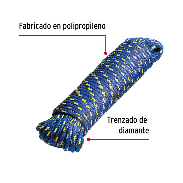 Piola de Polipropileno trenzada, multicolor, 5mm x 15m - Mundo Tool 