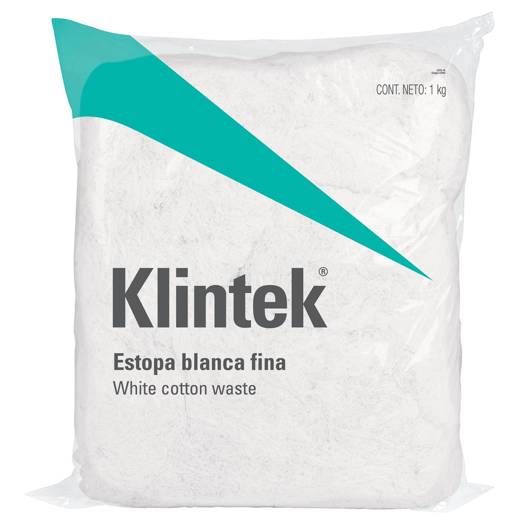 1 kg de estopa color blanca, Klintek - Mundo Tool 