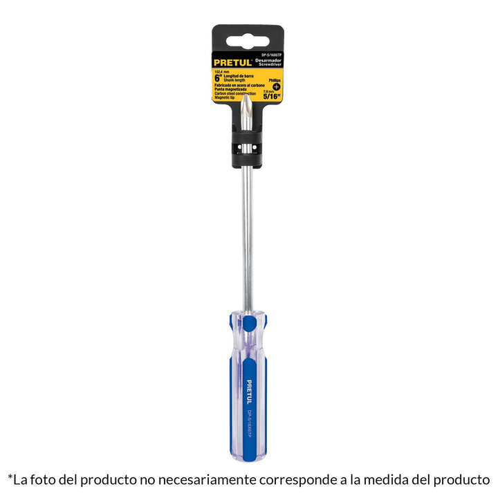 Desarmador punta Phillips 1/4 x 4" mango PVC Pretul - Mundo Tool 