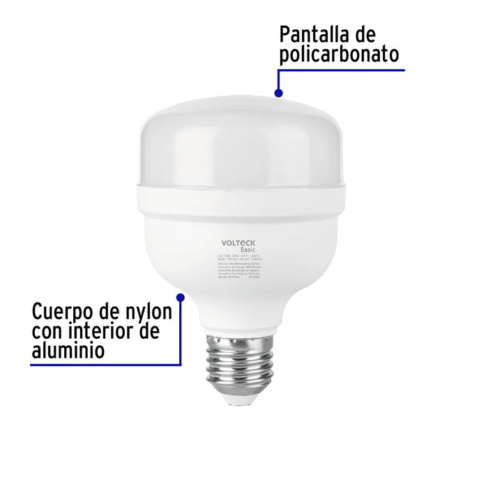 Lámpara LED alta potencia 20W (equiv. 170W) luz de día Basic - Mundo Tool 