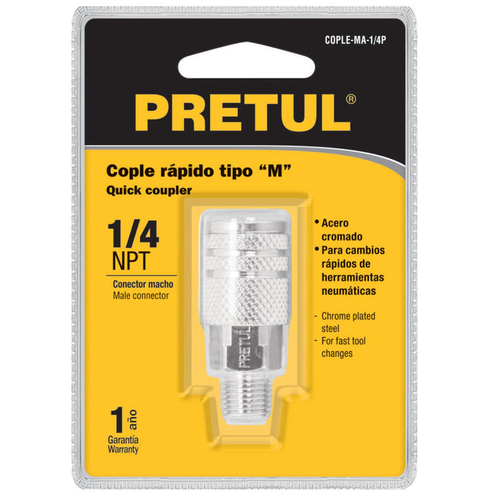 Cople Acero Cuerda 1/4npt Macho Pretul - Mundo Tool 