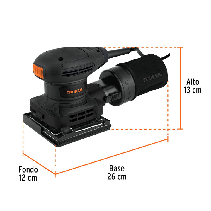 Lijadora orbital 1/4 hoja, 300W, TRUPER INDUSTRIAL - Mundo Tool 