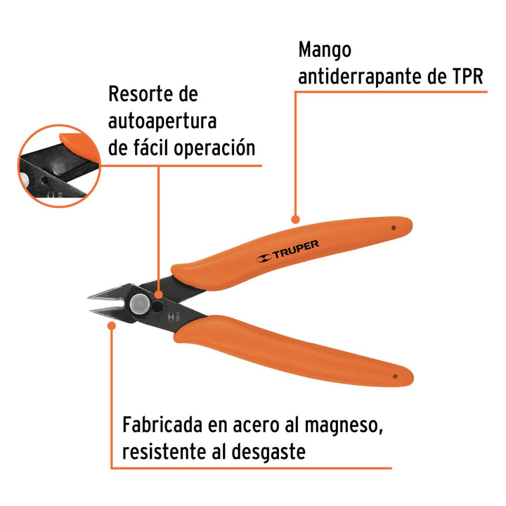 Pinza Para Electrónica 5' De Corte Truper - Mundo Tool 