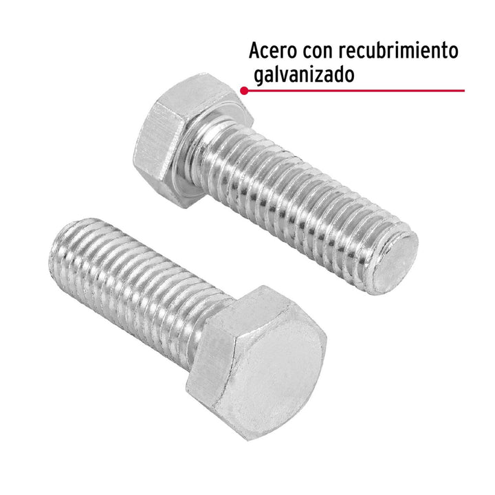 Tornillo acero galvanizado tipo máquina 1/2x1 1/2',30 pzas Fiero - Mundo Tool 