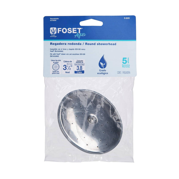 Regadera Redonda Metálica Sin Brazo Aqua Foset - Mundo Tool 