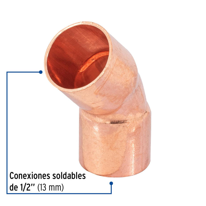 Codo 45° De Cobre De 1/2' Foset - Mundo Tool 