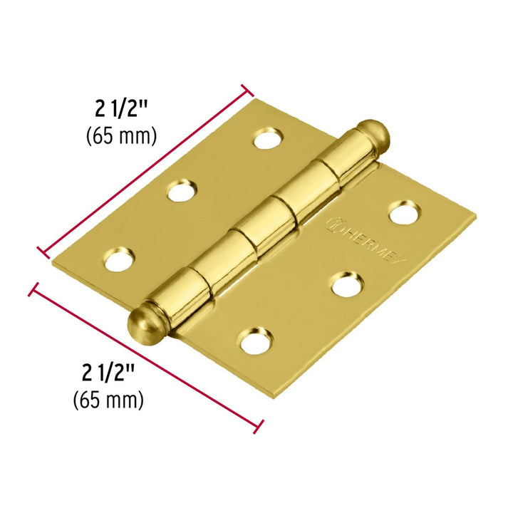 Bisagra Cuadrada 2-1/2'latonadoredonda Hermex - Mundo Tool 