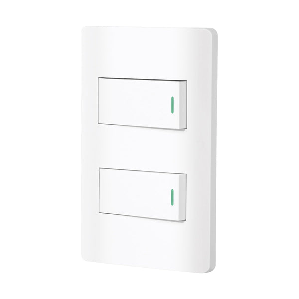 Volteck PA-APDO1-ELB, Placa armada blanca 1 interruptor sencillo y 1 de 3 vías línea Lisbo - Mundo Tool 