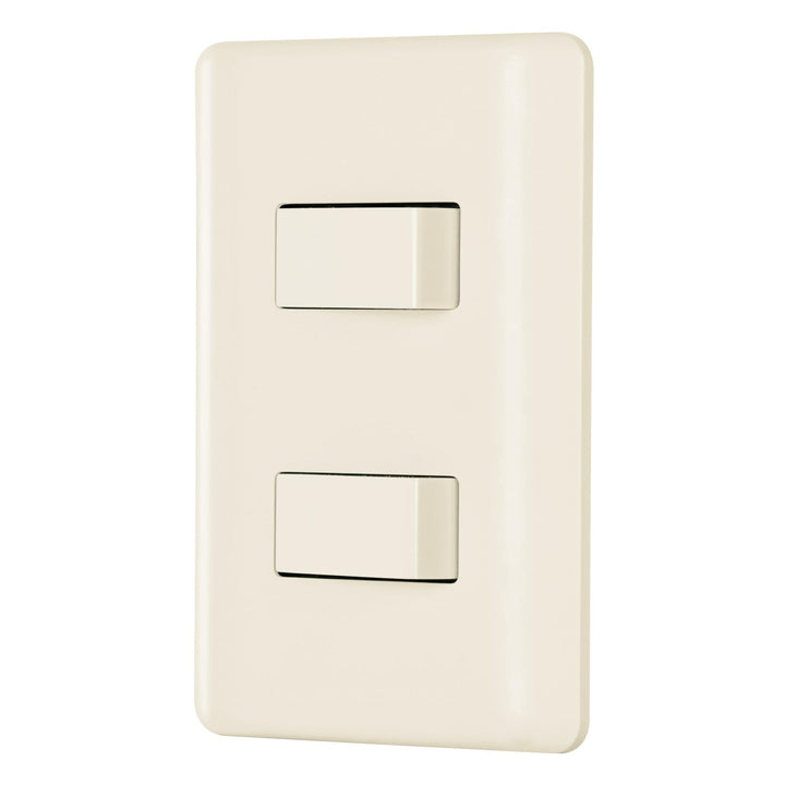 Volteck PA-APDO-EBI, Placa armada 1 interruptor y 1 escalera color marfil - Mundo Tool 