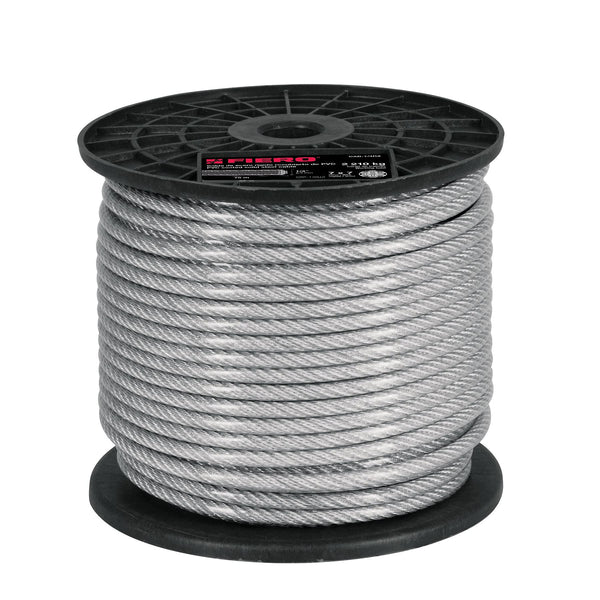 Fiero CAB-3/32RX, Metro de cable rígido 3/32″ acero 7 x 7 recubierto PVC largo 75 m - Mundo Tool 