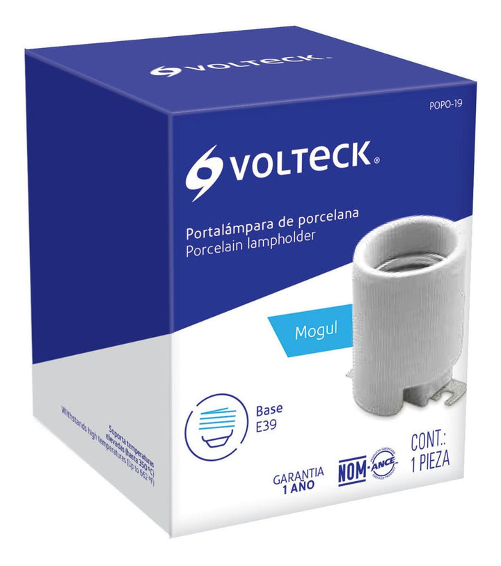 Portalámpara De Porcelana Base Tipo Mogul (e3 Volteck - Mundo Tool 