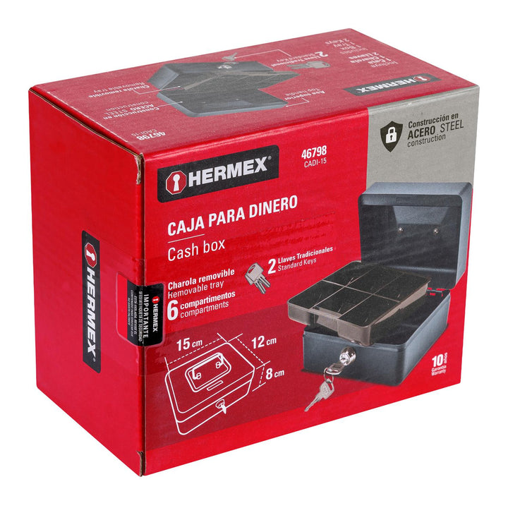 Caja para dinero, 15 cm, Hermex - Mundo Tool 