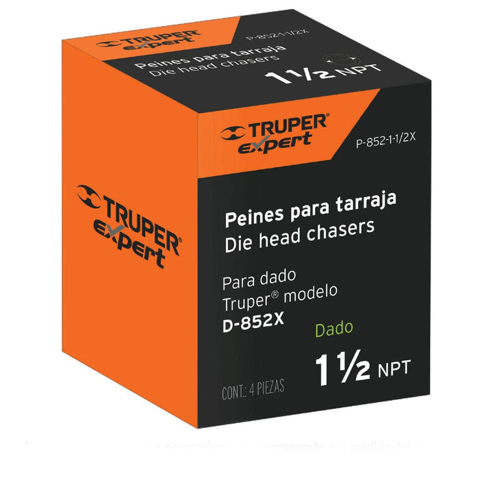 Juego de peines para tarrajas, 3/4', 4 pzas, Truper Expert Expert - Mundo Tool 