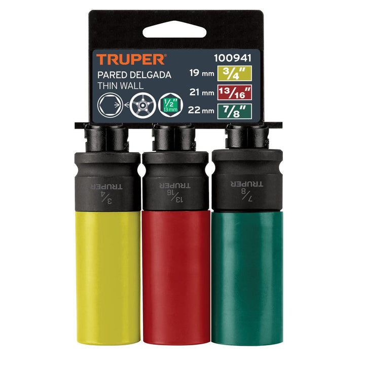 Juego 3 Dados Largos Impacto 6 Puntas Cuadro 1/2 - Mundo Tool 