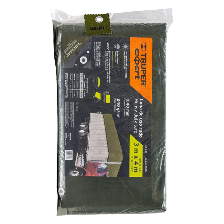 Lona Uso Rudo Verde Olivo 3 X 4 Metros Truper Expert - Mundo Tool 