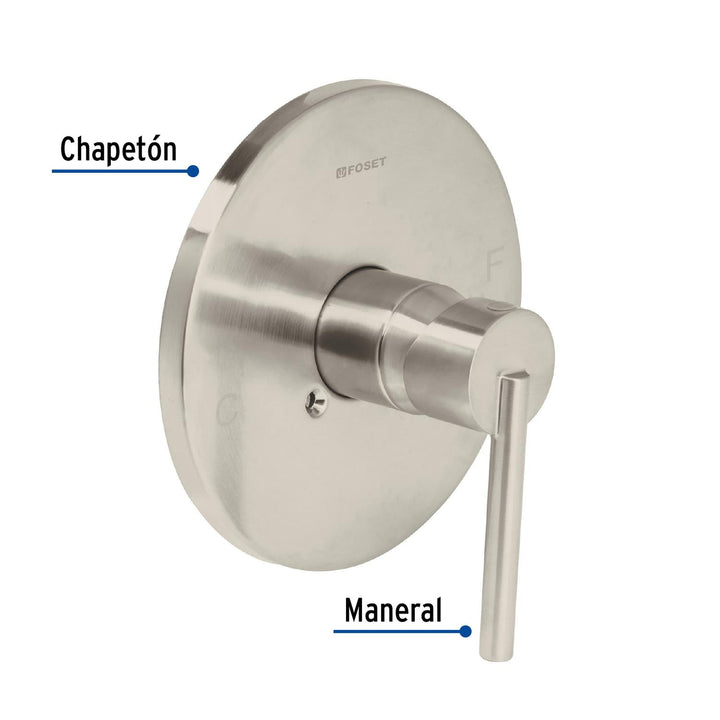 Monomando satín para regadera sin desviador, Foset - Mundo Tool 