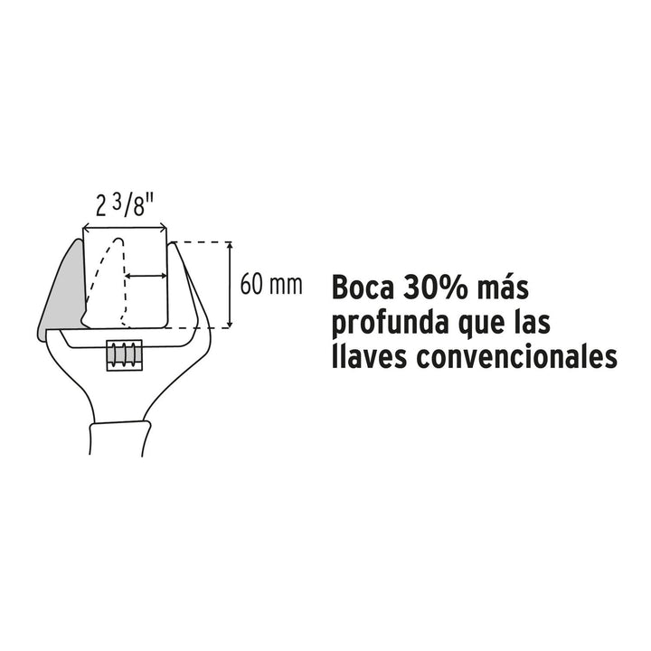 Llave ajustable boca ancha 12”, Expert - Mundo Tool 