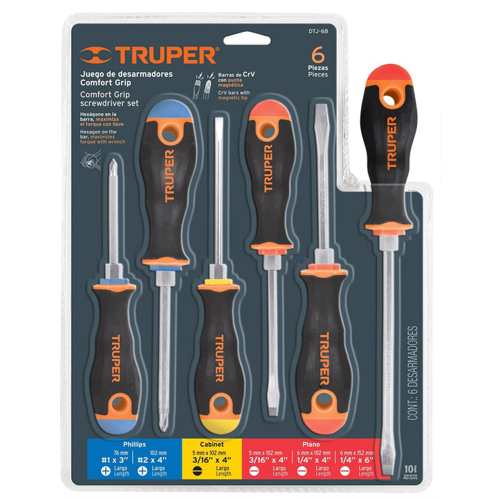 Juego de Desarmadores 6 piezas Mango Comfort Grip - Mundo Tool 