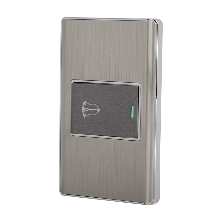 Volteck PA-TI-LA, Placa armada 1 interruptor de timbre color acero línea Lisboa - Mundo Tool 