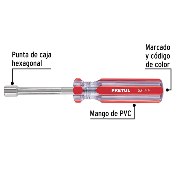 Desarmador de caja 1/4" mango de PVC, Pretul - Mundo Tool 