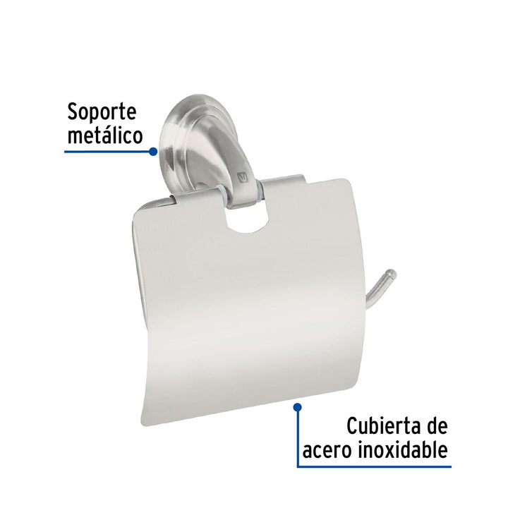 Portarrollo metálico acabado satín, Foset Aqua - Mundo Tool 
