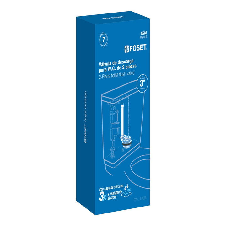 Válvula de descarga de 3” p/sanitario dos pzas,cadena Inox - Mundo Tool 