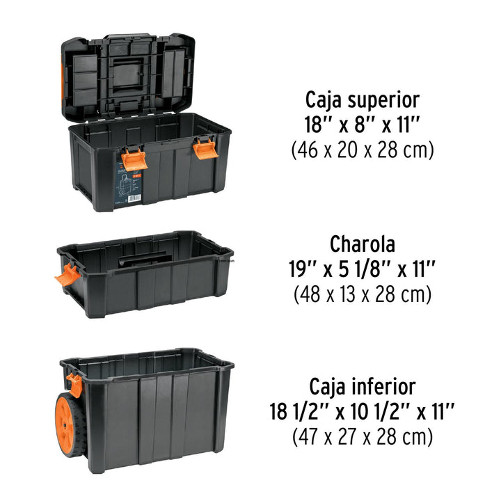 Caja para herramientas 19"x25" 3 en 1 desmontable con ruedas - Mundo Tool 