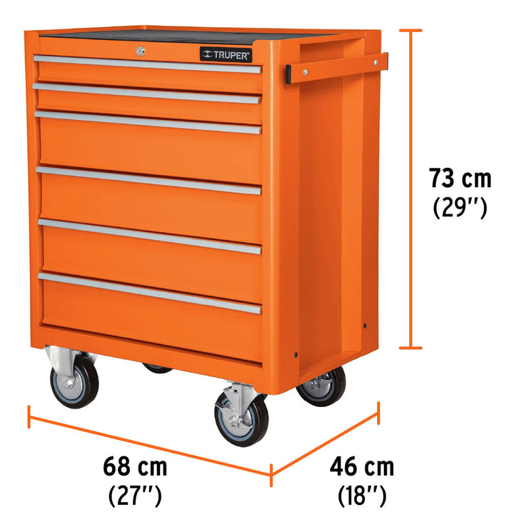 Gabinete Metálico Móvil, 6 Cajones, Capacidad 130 Kg. Truper - Mundo Tool 