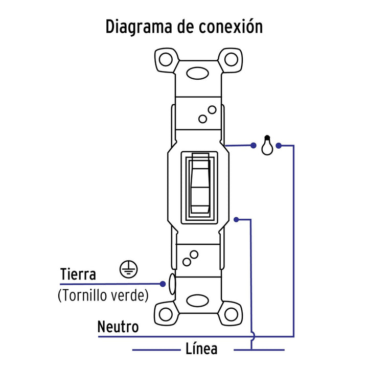 Placa armada interruptor sencillo, línea Standard, marfil Volteck - Mundo Tool 