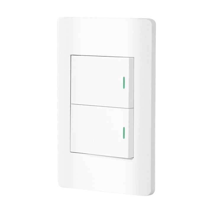 Volteck PA-APDO15-ELB, Placa armada blanca 1 interruptor sencillo y 1 de 3 vías línea Lisboa - Mundo Tool 
