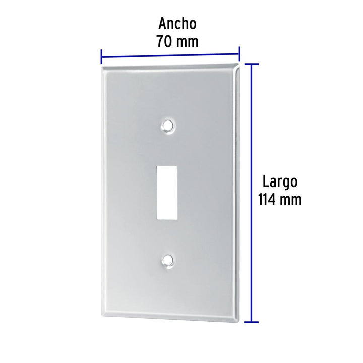 Placa de Acero Inox. para interruptor vertical, Standard - Mundo Tool 