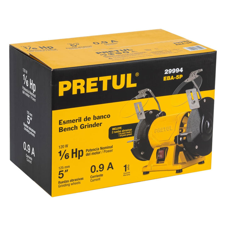 Esmeril de banco de 5" de 1/6 Hp Pretul - Mundo Tool 