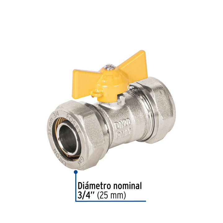 Válvula esfera para PE-AL-PE, 3/4', Foset - Mundo Tool 