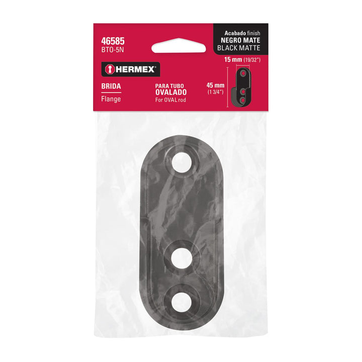 Brida negra para tubo ovalado de closet, Hermex - Mundo Tool 