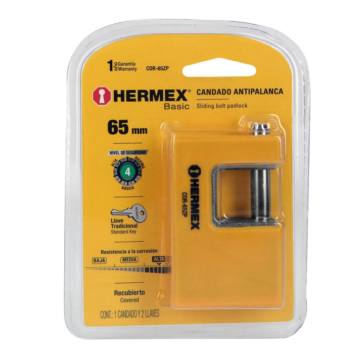 Candado Antipalanca 65 Mm Cuerpo Metálico Bas Hermex - Mundo Tool 