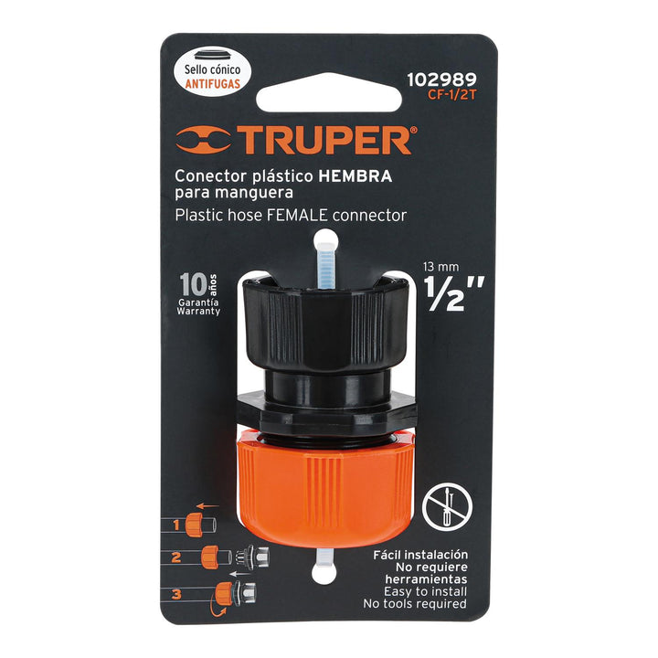 Conector 1/2' hembra de ABS con tuerca de ajuste manual - Mundo Tool 