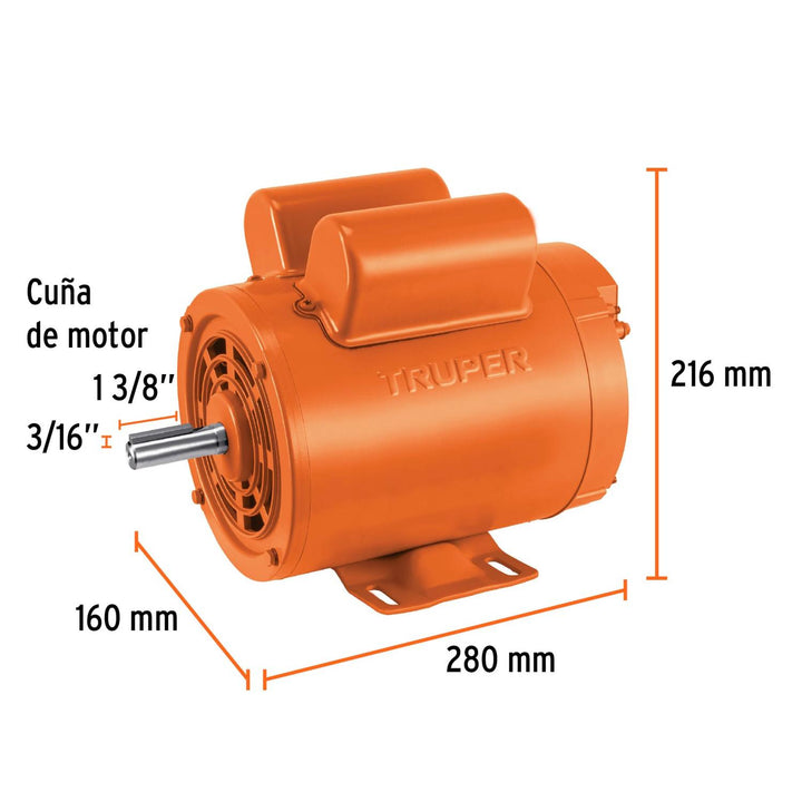 Motor eléctrico monofásico de 1 HP, baja velocidad, Truper - Mundo Tool 